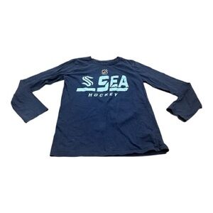 NHL Seattle Kraken Boys Long Sleeve T-Shirt, Size 10-12, Blue